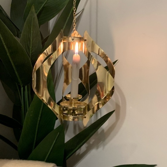 Vtg Mid Century Modern Mascot Hanging Chain Candle Holder Light Fixture 1960s - Picture 8 of 16